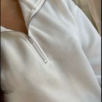 Solid Quarter Zip Sweatshirt White Size L Photo 2