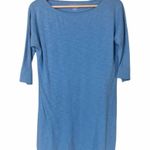 Lilly Pulitzer Solid Blue Pima Cotton Cassie 3/4 Sleeve T-Shirt Shift Dress XS Photo 0