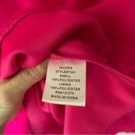 Pink Knee Length Dress XL Neon Fuschia Chiffon Scoop Neck Photo 2