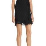 Bardot BLACK GOTH COCKTAIL LINED CRISS CROSS VNECK BACK TIE DRESS M Photo 0