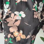 Karl Lagerfeld  Floral Black Blouse Long Bell Sleeves Tie Bow Button Keyhole NWT Photo 10