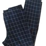 J.Jill  Window Pane Essential Cotton Stretch Pant Sz. 12 Navy Blue Straight Leg Photo 3