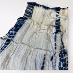 Surf Gypsy  Blue White Metallic Tie Dye Tiered Ruffled Mini Skirt‎ Size M Photo 3