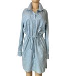 Adam Lippes  chambray knee-length long sleeve Shirt Dress 10 Photo 1