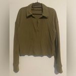 Abercrombie & Fitch  Sage Green Ribbed Sweatshirt Photo 1