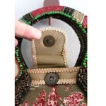 Mary Frances Vintage Oriental Print Beaded Gem Handle Bag VTG Green Photo 6