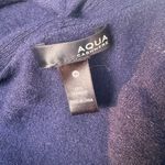 AQUA 100% Cashmere Drape Front Cardigan Navy | Soft Open Front Sweater Shrug M Photo 3