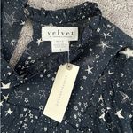 Anthropologie Velvet Graham & Spencer Star Print Tanya Shirt Dress Small Navy Photo 7
