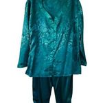 Victoria's Secret Vintage Gold Label Jacquard Floral Satin Pajamas Small Photo 0