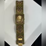 Heidi Daus “Once Upon A Time” Square Art Deco Watch Gold Photo 2