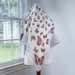 Vintage Y2K Butterfly Print Bandana Square Scarf Pastel Beach White Photo 2