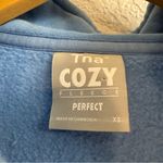 TNA Cozy Fleece Perfect Cropped Quarter Zip Size XS Blue Photo 2