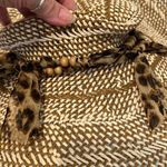 Stylish Woven Floppy Hat with Leopard and Bead Accents EUC Brown Photo 7