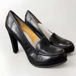 Nine West Platform Heeled Black Leather Loafer 9.5 Photo 0