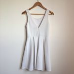 Aqua Fit Flare Sleeveless V Low Back‎ Sheath Dress Ivory Womens Size M White Size M Photo 1