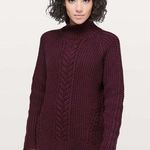 Lululemon  Bring the Cozy Burgundy Turtleneck Cable Knit Size 8 Medium Photo 0