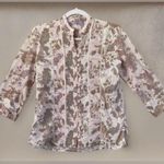 Harmony & Vine Floral Paisley Button Up Shirt Cottagecore Boho Peasant Sz Small Brown Photo 0
