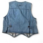 Vintage‎ Embroidered Denim Button Up Vest Blue Size 12 Photo 3