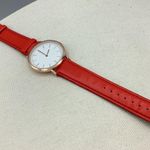 New Red Band Round Fashion Watch Stainless Steel Back Photo 1
