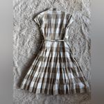 Gal Meets Glam  Gayle Wrap Dress Checkered
Linen Short Sleeve Tan NWT Size 2 Photo 11