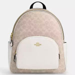 Coach 🔥🎁NWT! Court Backpack in Signature Canvas Sand/Chalk CZ176 Msrp:$450.00 Photo 0