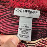 Catherines  Collared Button-Up Top Blouse Asymmetric Artsy Boho Red Plus Size 3X Photo 10