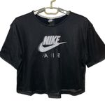 Nike Women’s Air Mesh Tee T-Shirt Black & White Crop Top Short Sleeve Size Small Photo 1