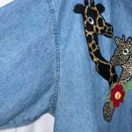 VTG Rhea’s size 3x denim funky jungle button up shirt Blue Photo 5