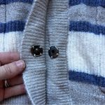 Design History  Grey White Blue Button Down Cardigan Size Small NWT Photo 4