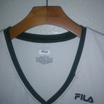 FILA  Performance Sport M Short Sleeved V-Neck Athletic White Fitted Top Photo 4