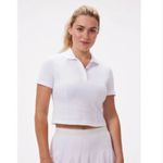 Outdoor Voices Crop White Polo Shirt Top Medium Preppy Athleisure Sporty Prep Photo 2