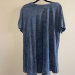 Free People Gray Acid Relaxed Fit Short Sleeve Tee with Crew Neck Blue Photo 3