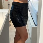 NWOT Women size small black sequin skirt bodycon tight party Y2K elastic fitted Photo 2