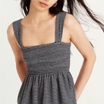 Madewell  texture‎ and thread top Smocked Peplum Stripe Tank Top Xs CP5056 Photo 0