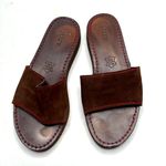 J.Crew  Women’s Slip-on Brown Leather Suede Red Stitch Detail Sandals S-372 Sz 8 Photo 1