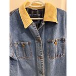 Vintage 90s Outbrook Woman Denim Field Jacket Corduroy Collar Plaid Lined 1X Blue Photo 3