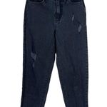 Universal Threads Universal Thread Vintage Straight Jeans Womens Size 00/24R Black Goth Distressed Photo 2