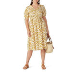 kourt Polka Dot Holly Dress in Yellow Large Womens Cotton Midi Photo 10