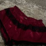Flora Nikrooz  Red Satin Lace Shorts Size Small Photo 1