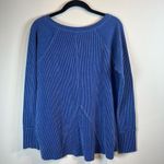 Ariella Women's High Low Long Sleeve Top Royal Blue Shirt Ribbed Stretch Medium Photo 7