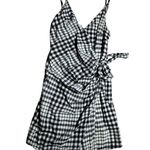 Free People  Nodia Mini Wrap Dress Black and White Gingham Size 2 Cotton Photo 9