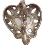 Sterling Silver 925  Vintage Mother Of Pearl & Marcasite Heart Pendant Photo 3