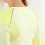 Lululemon Ice Queen Long Sleeve Slop Stripe Clairty Yellow Size 2 Photo 3