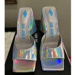 The Attico Devon 115 Iridescent Mules Silver Leather Womens Size 37 7 Photo 10