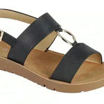 Forever Link 🆕Black Metal Accent Reforme Sandals 8.5🆕 Photo 0