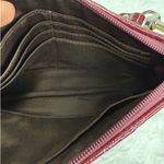 Coach y2k Brown Burgundy Signature Wristlet w/ Card Slots Photo 4