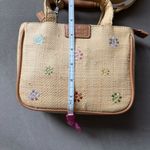 Nine West Y2K natural raffia mini crossbody purse with floral embroidery Photo 10
