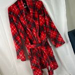 PINK - Victoria's Secret  Red Plaid‎ Plush Robe Women’s Size Medium Large Photo 2