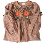 Miss June Norma Top Blouse Boho metallic pink orange size size small / medium Photo 1