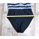 XOXO Blue Novelty Trim 1pc Sweetheart Strapless Swimsuit sz MEDIUM Photo 6